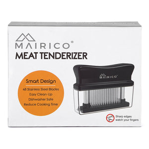 MAIRICO Premium Meat Tenderizer - 48 Razor Sharp Blades for Tenderizing Beef Pork Chicken Lamb and More