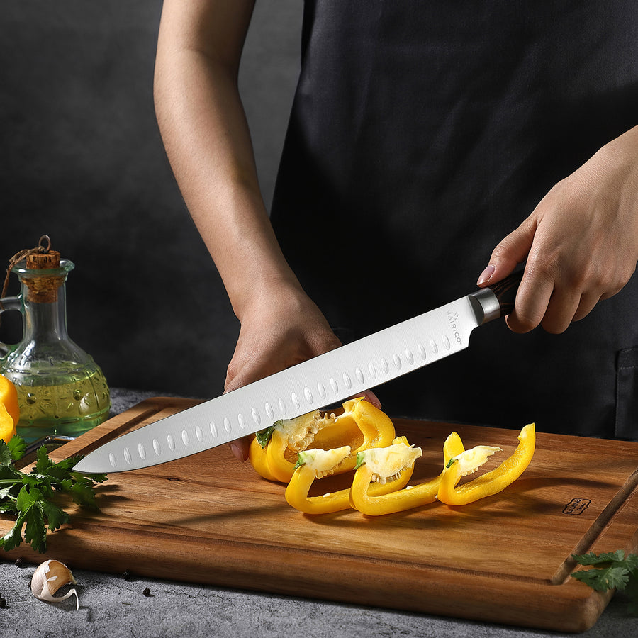 MAIRICO Ultra Sharp Premium 11-inch Stainless Steel Carving Knife with Pakkawood Handle