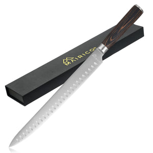 MAIRICO Ultra Sharp Premium 11-inch Stainless Steel Carving Knife with Pakkawood Handle